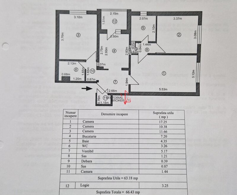 Apartament 3 camere luminoase, vedere liber